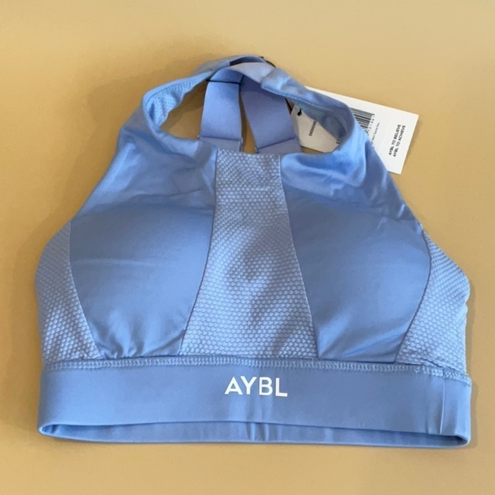AYBL Sportive High Neck Sports Bra Blue